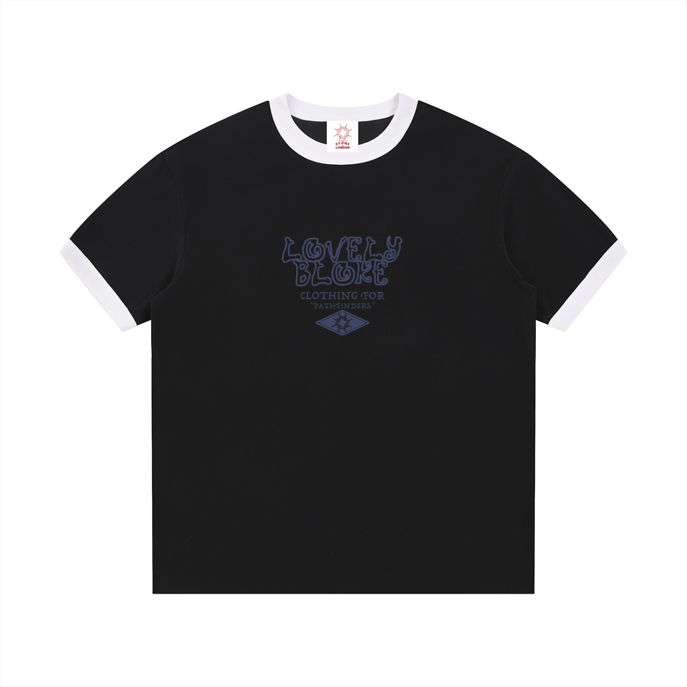 Contrast Edge Ribbed Crewneck T-Shirt