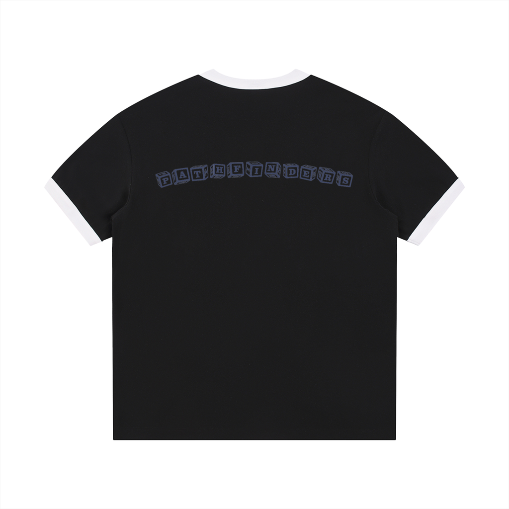 Contrast Edge Ribbed Crewneck T-Shirt