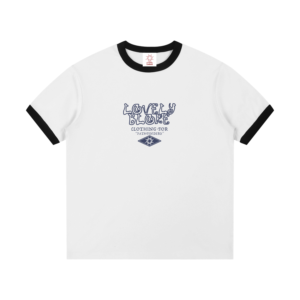 Contrast Edge Ribbed Crewneck T-Shirt