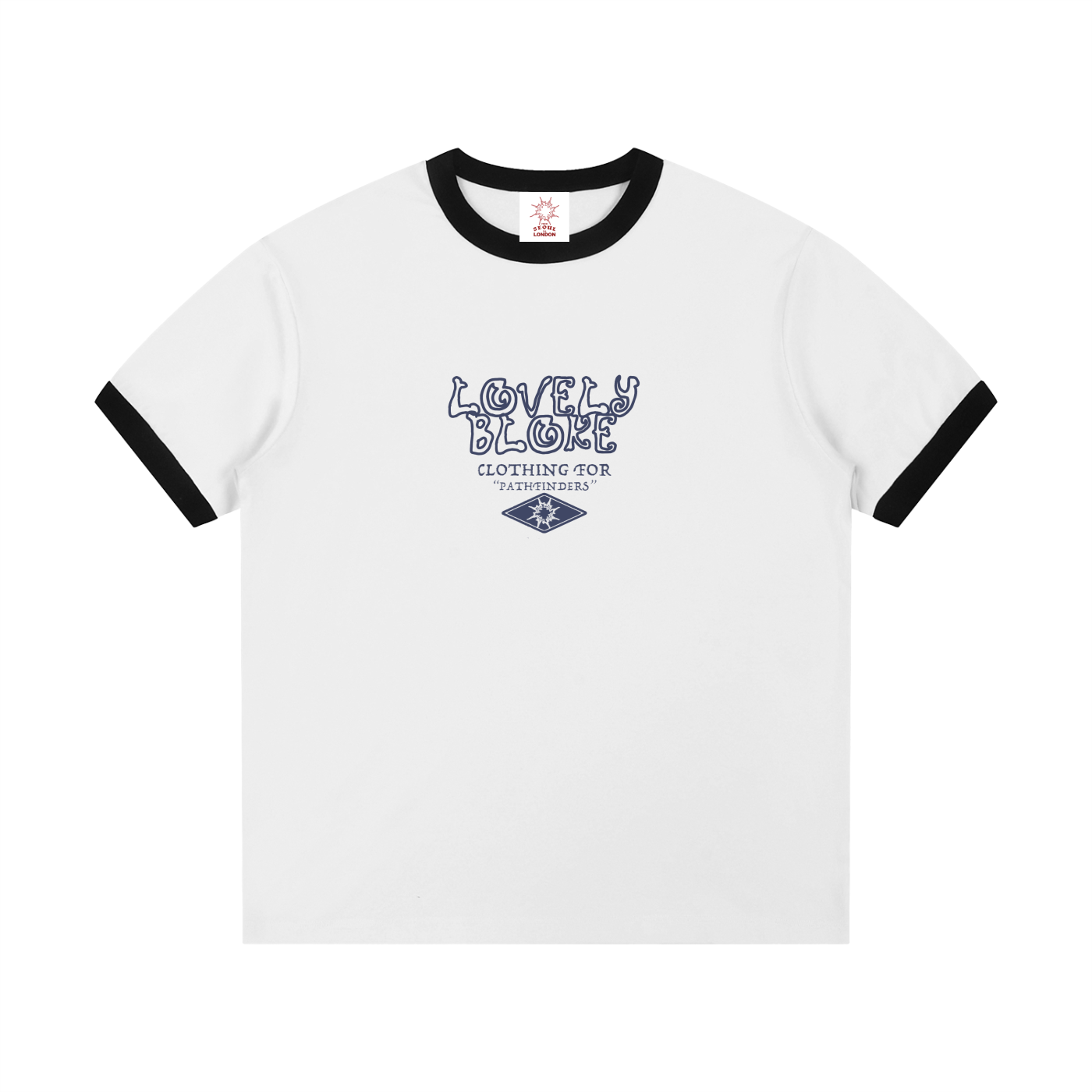 Contrast Edge Ribbed Crewneck T-Shirt