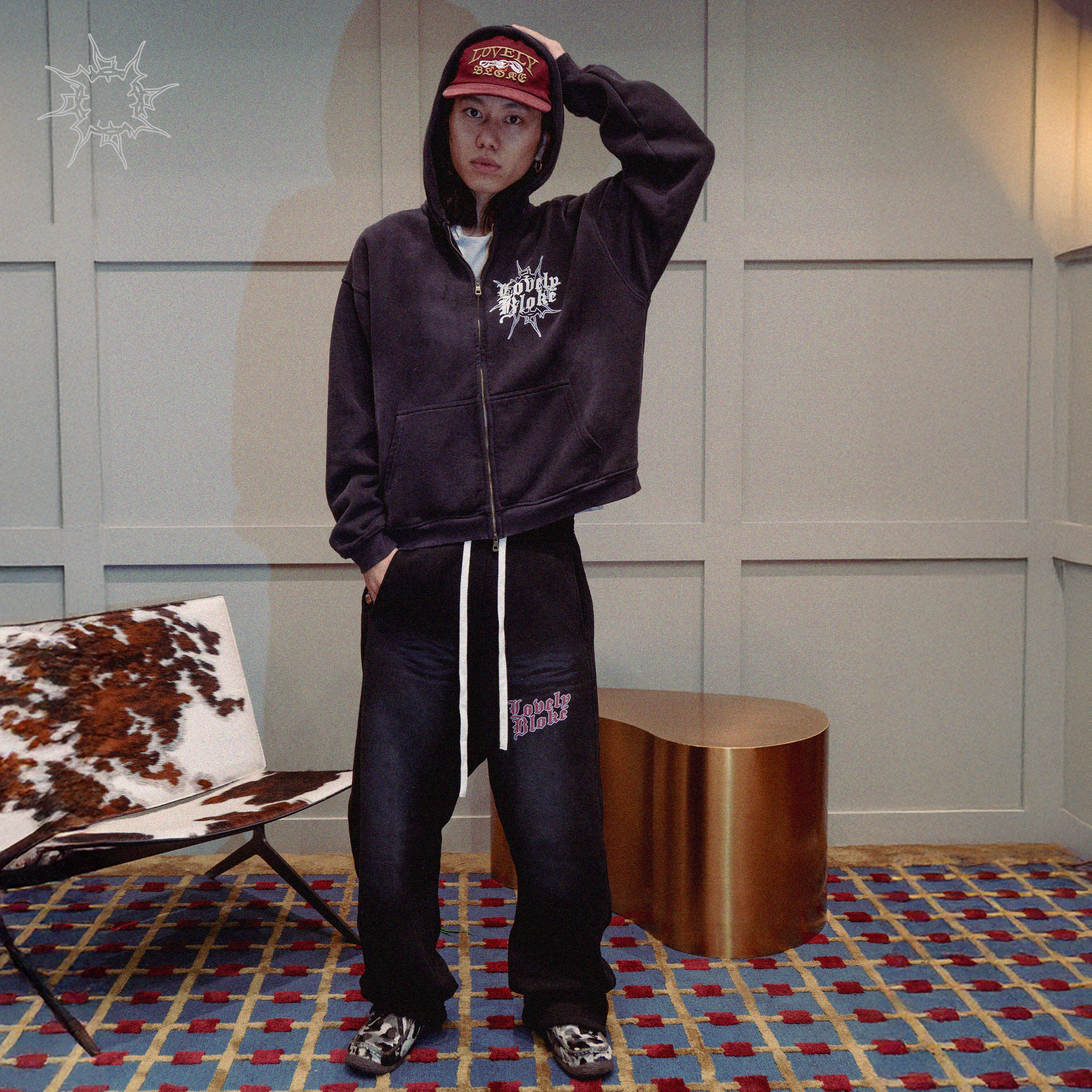 Sunfaded Curved Blade Fleece Sweatpants | Lovely Bloke London