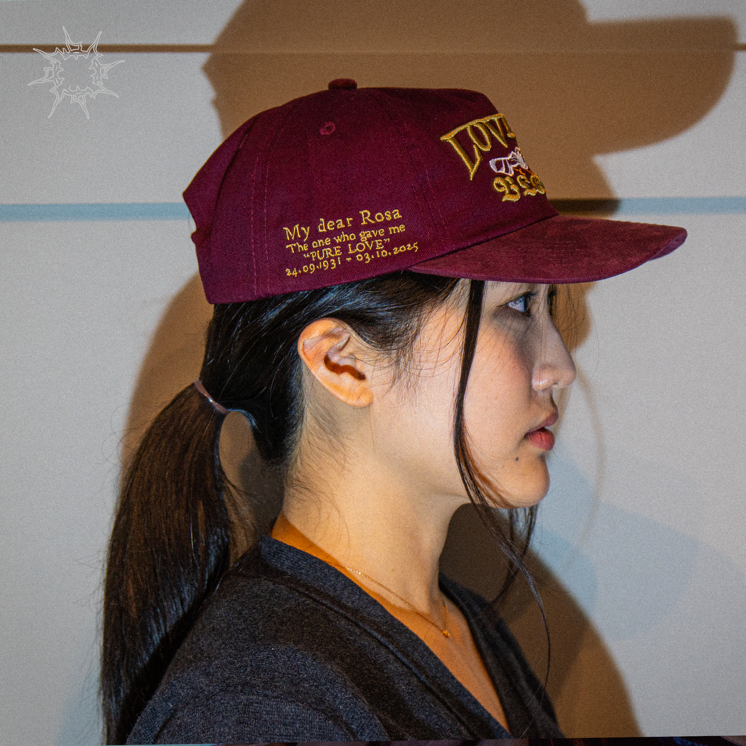 Burgundy Embroidered Dad Cap | Lovely Bloke London